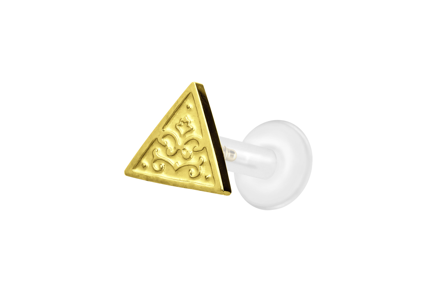 PTFE Labret Piercing mit Innengewinde + Titan-Aufsatz DREIECK